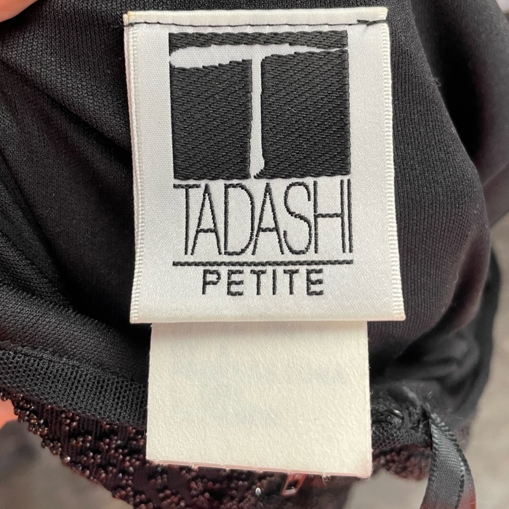 Vintage Tadashi 90's style Beaded One Shoulder Dress in Black Size Small Petite - Picture 6 of 8